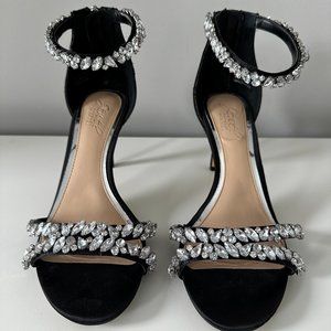 JEWEL BADGLEY MISCHKA Caroline Embellished Strap Evening Shoe - 6.5